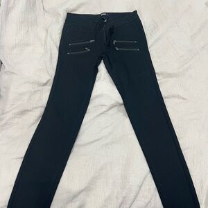 PAIGE Black Jeggings with Zipper Accents
